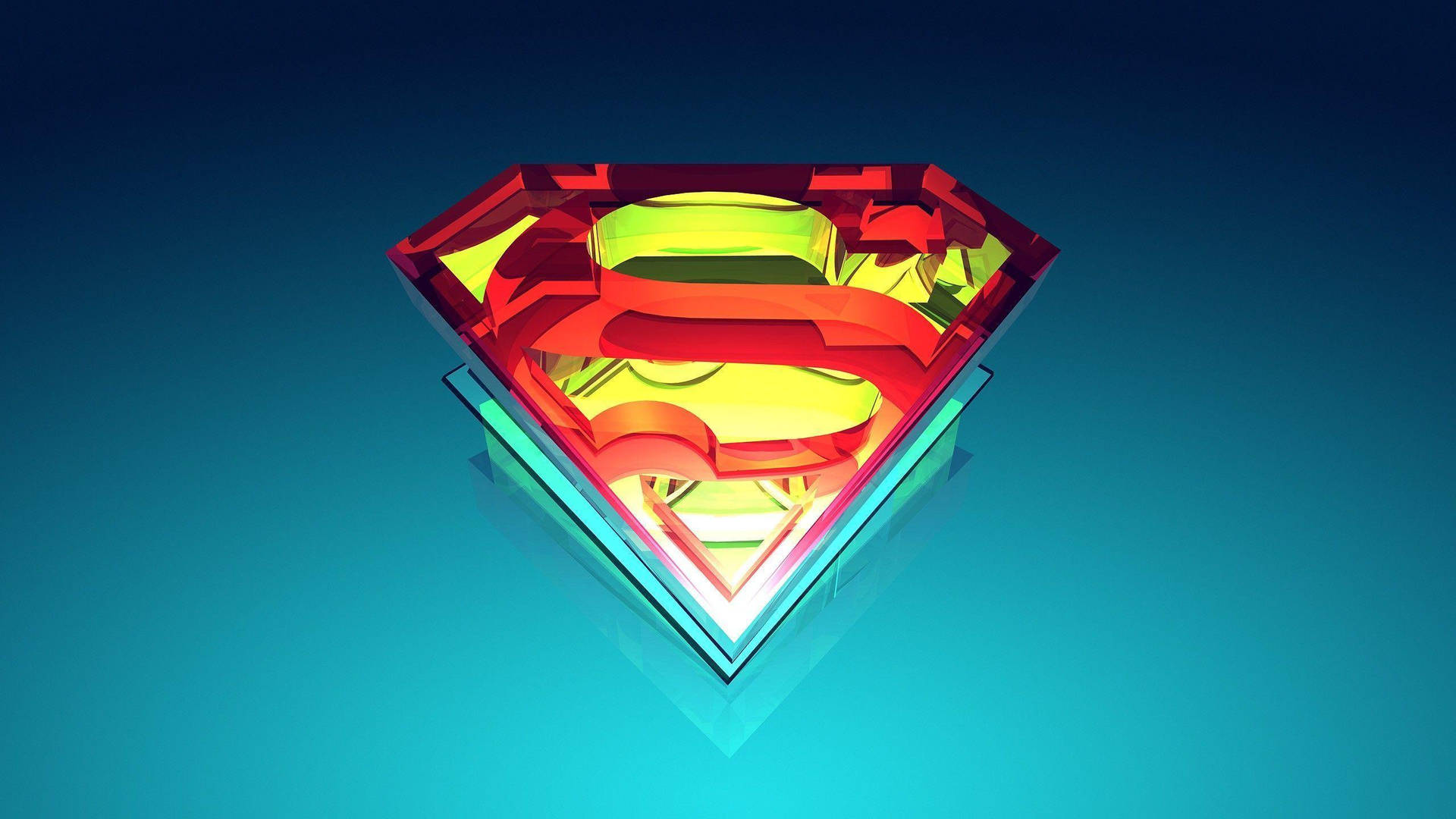 Layered 3D Superman Logo Wallpaper