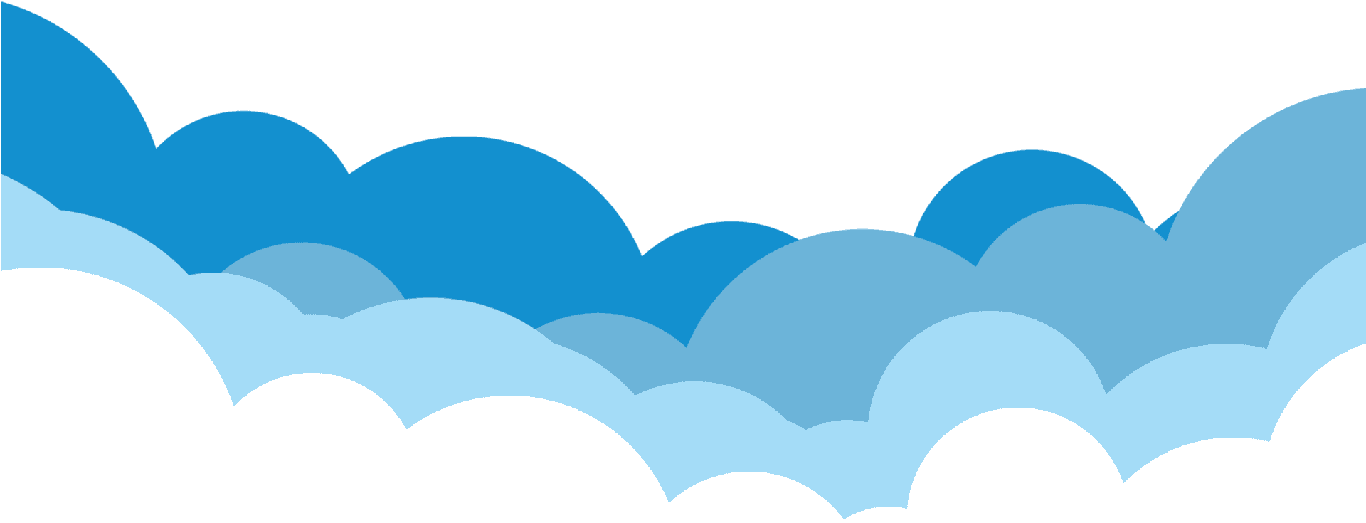 Layered Blue Clouds Clipart PNG