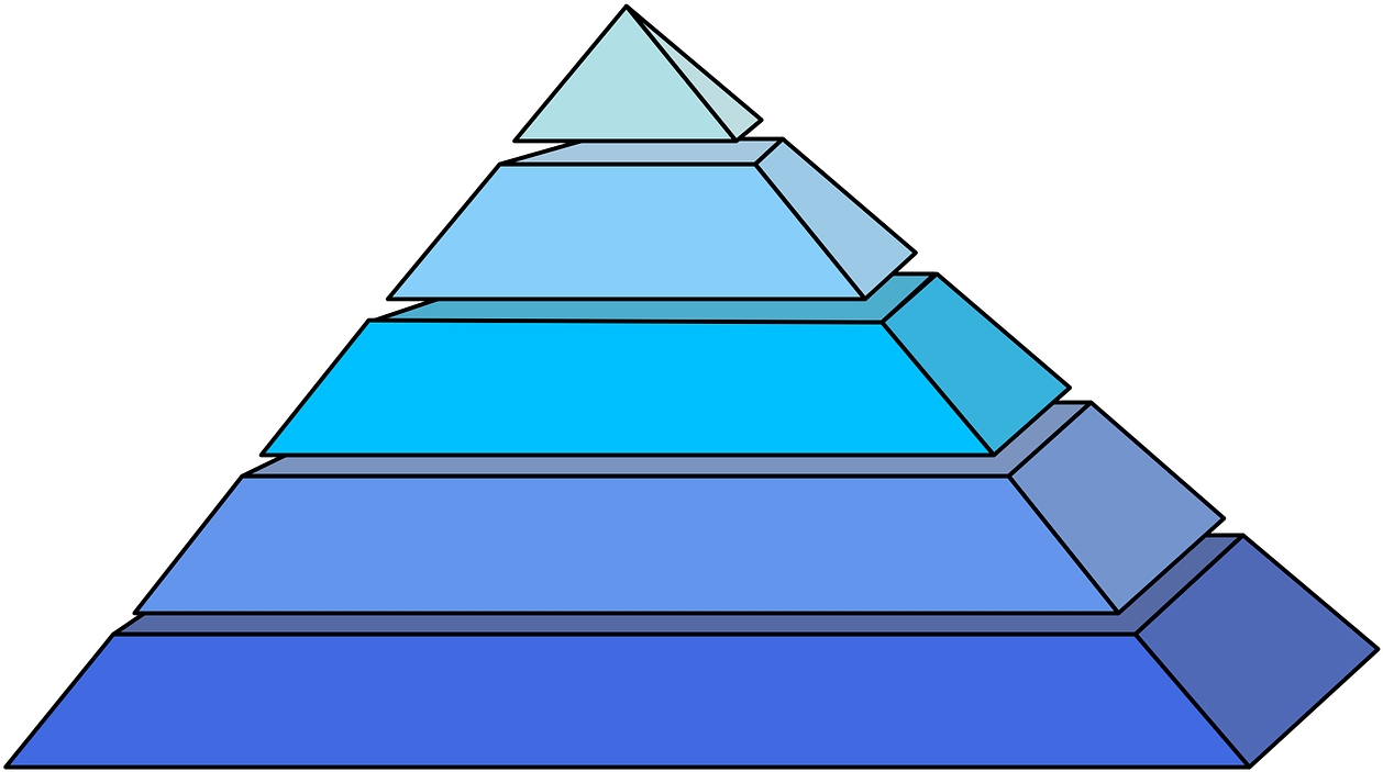 Layered Blue Pyramids Graphic PNG