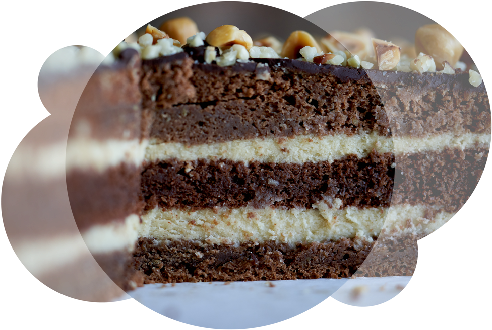 Layered Chocolate Cakewith Nuts PNG