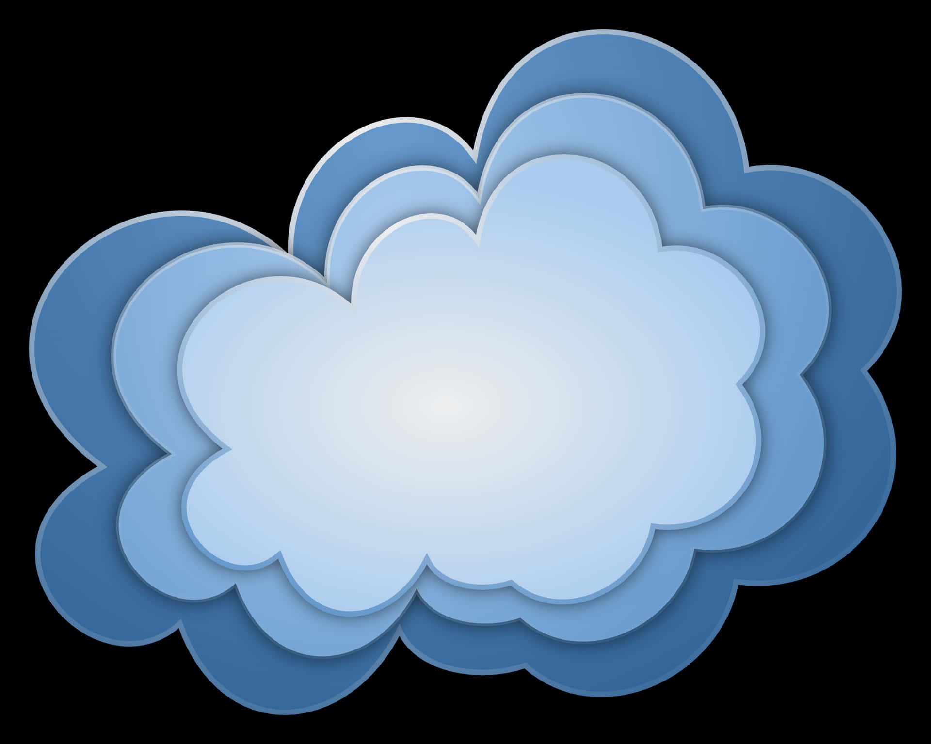Layered Cloud Graphic PNG