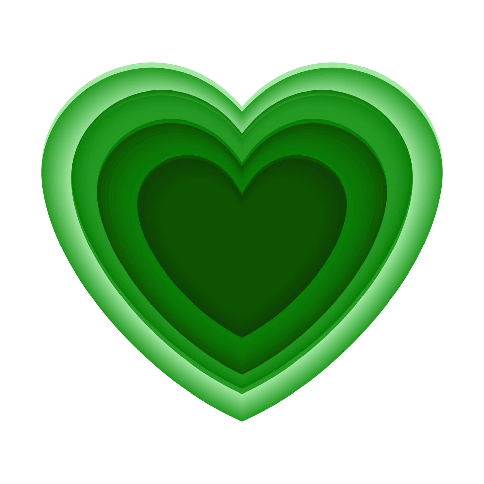 Layered Green Heart Graphic Wallpaper