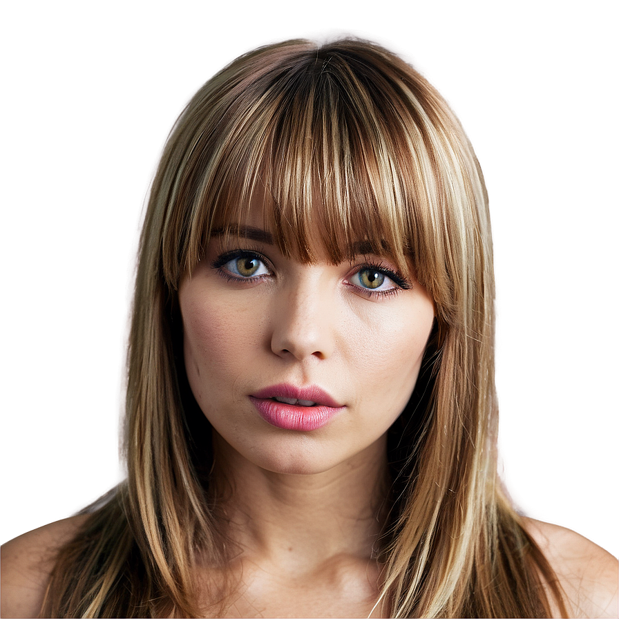 Layered Hair With Bangs Png 05252024 PNG