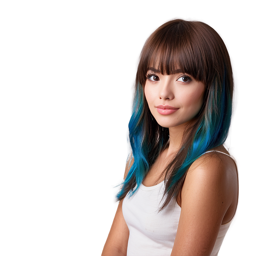 Layered Hair With Bangs Png Roq PNG