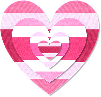 Layered Pink Hearts Valentines PNG