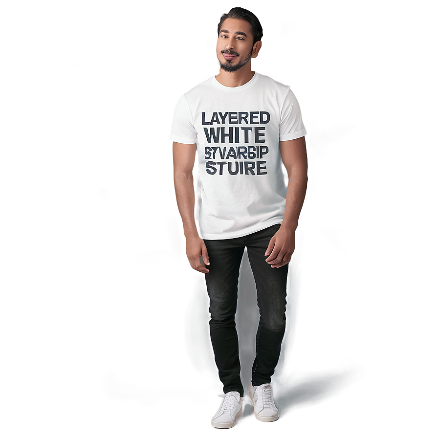 Layered White T-shirt Psd Mockup Png 06132024 PNG