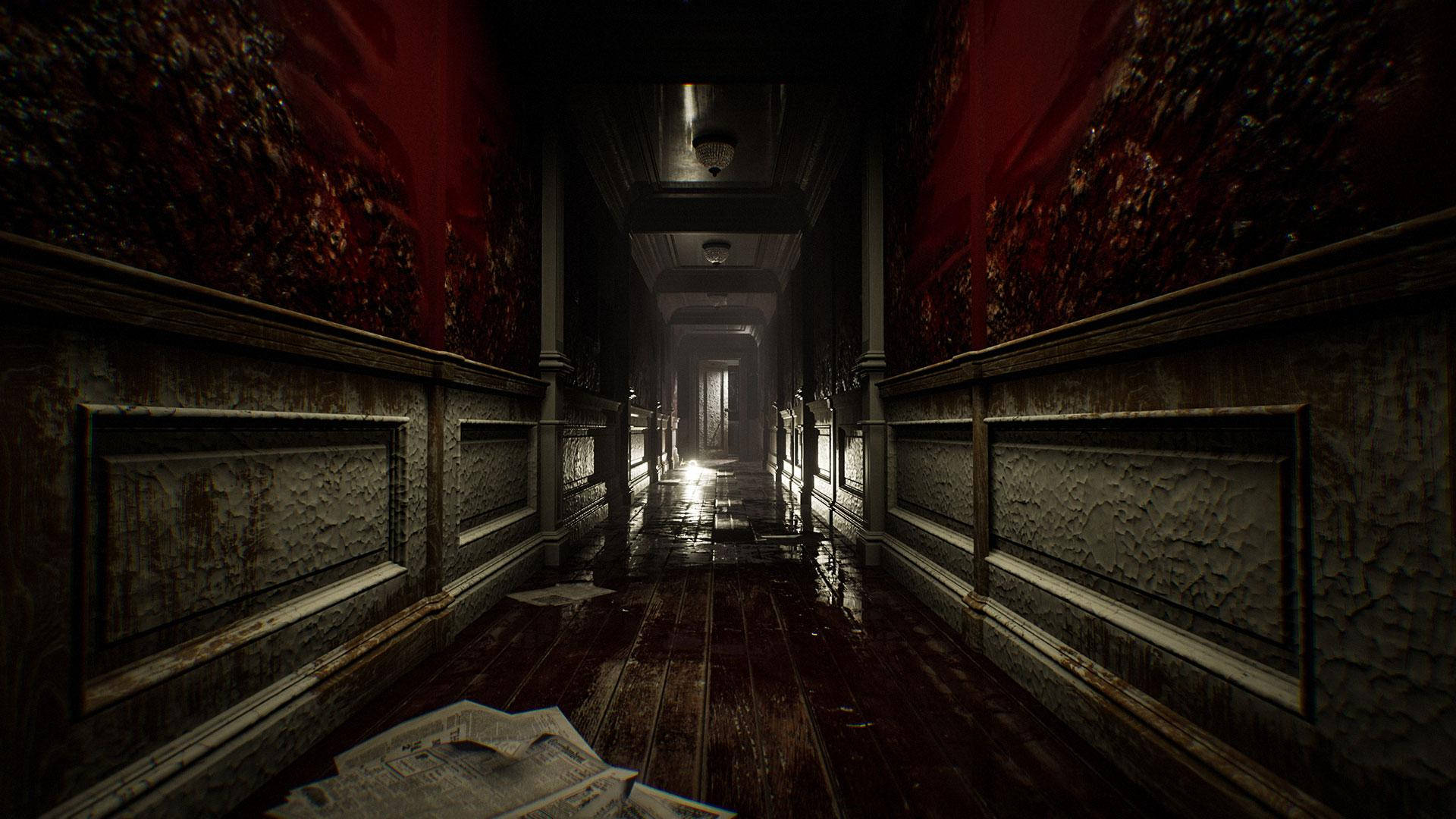 Layers Of Fear Bloody Red Walls Wallpaper