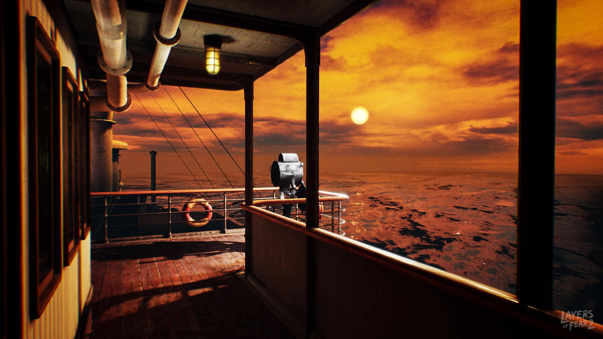 Layers Of Fear Sunset Cruising Ship Wallpaper