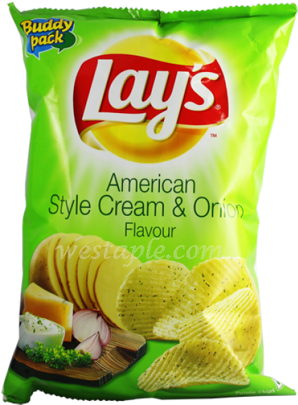 Lays American Style Cream Onion Flavor Chips Package PNG