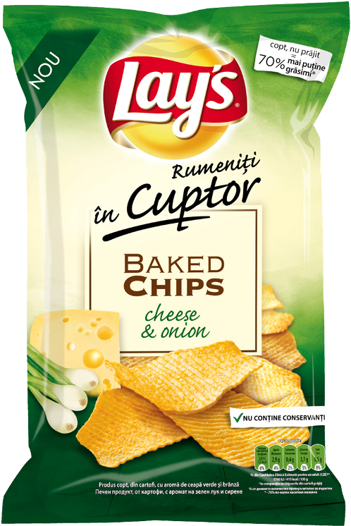 Lays Baked Cheese Onion Chips Package PNG