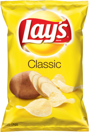 Lays Classic Potato Chips Package PNG
