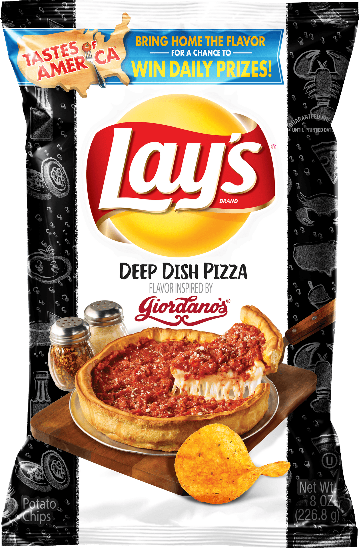 Lays Deep Dish Pizza Flavor Chips Packaging PNG