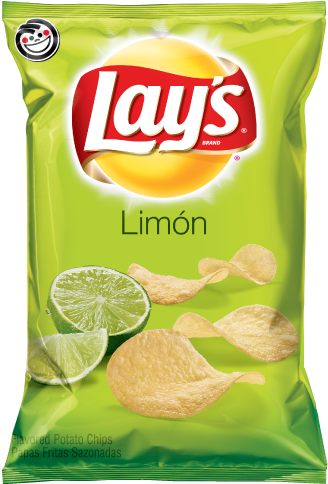 Lays Limon Flavored Potato Chips Package PNG