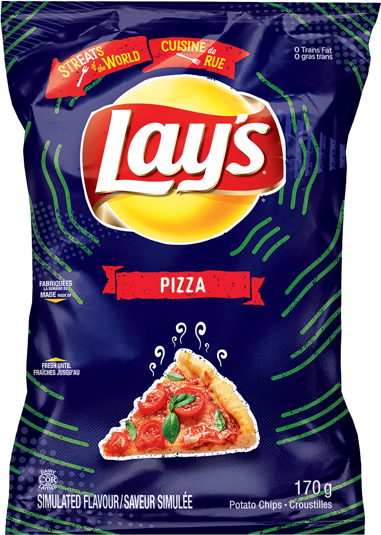 Lays Pizza Flavored Chips Package PNG