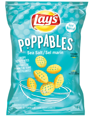 Lays Poppables Sea Salt Potato Snacks Package PNG