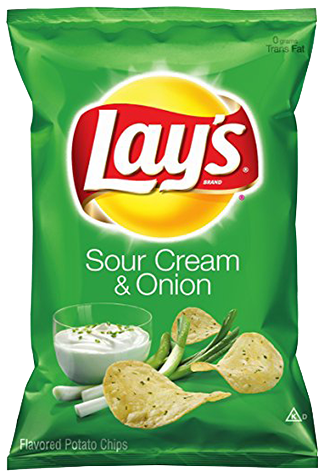 Lays Sour Creamand Onion Chips Package PNG