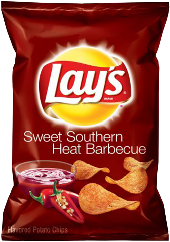 Lays Sweet Southern Heat Barbecue Chips Package PNG
