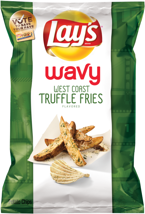 Lays Wavy West Coast Truffle Fries Chips Package PNG
