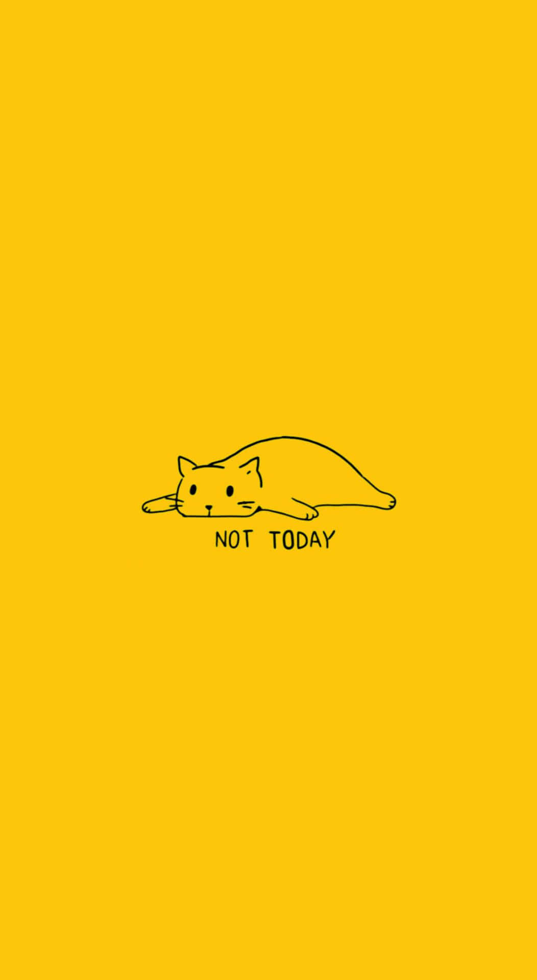 Download Lazy Cat Yellow Backdrop Not Today Wallpaper | Wallpapers.com