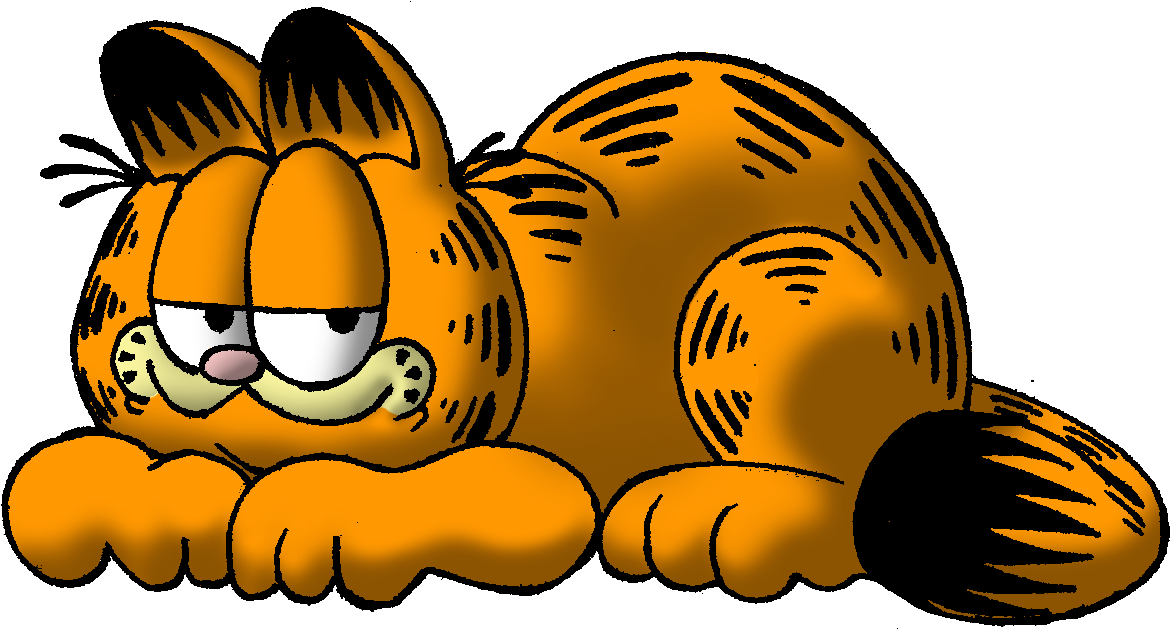 Lazy Orange Cartoon Cat PNG