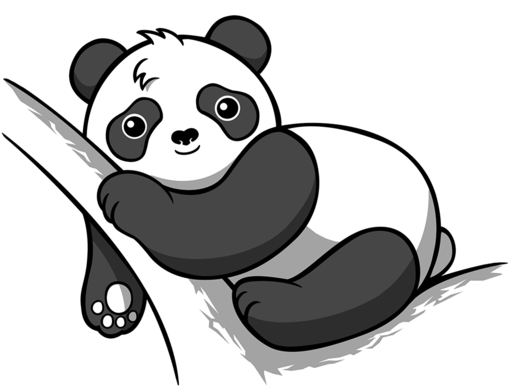 Lazy Panda Proud Illustration PNG