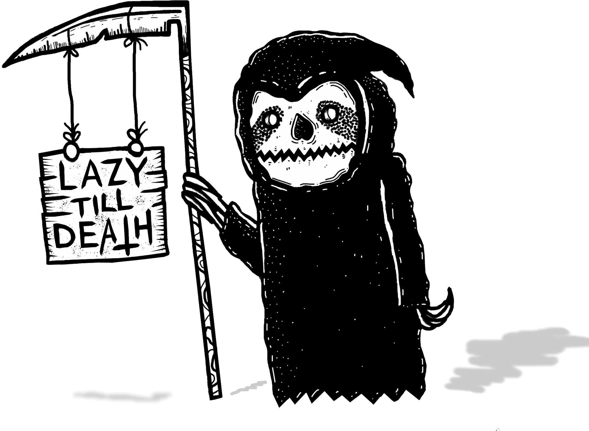 Download Lazy Till Death_ Grim Reaper Cartoon | Wallpapers.com