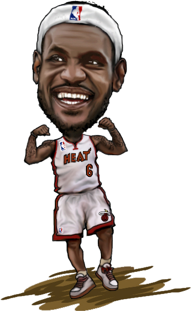 Le Bron Heat Cartoon Caricature PNG