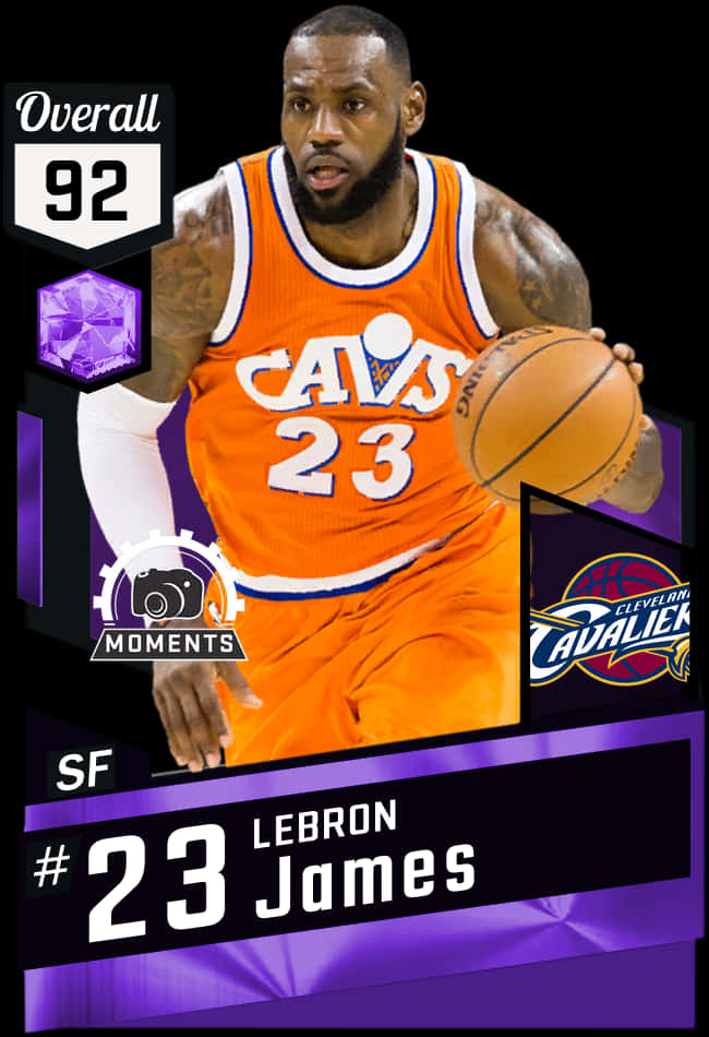 Le Bron James Cavaliers Card Design PNG