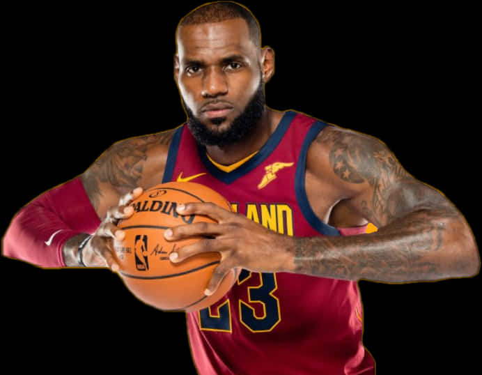 Le Bron James Cleveland Cavaliers Basketball Pose PNG