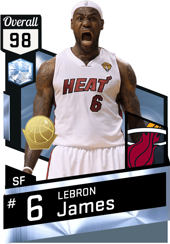 Le Bron James Miami Heat Card98 Overall PNG