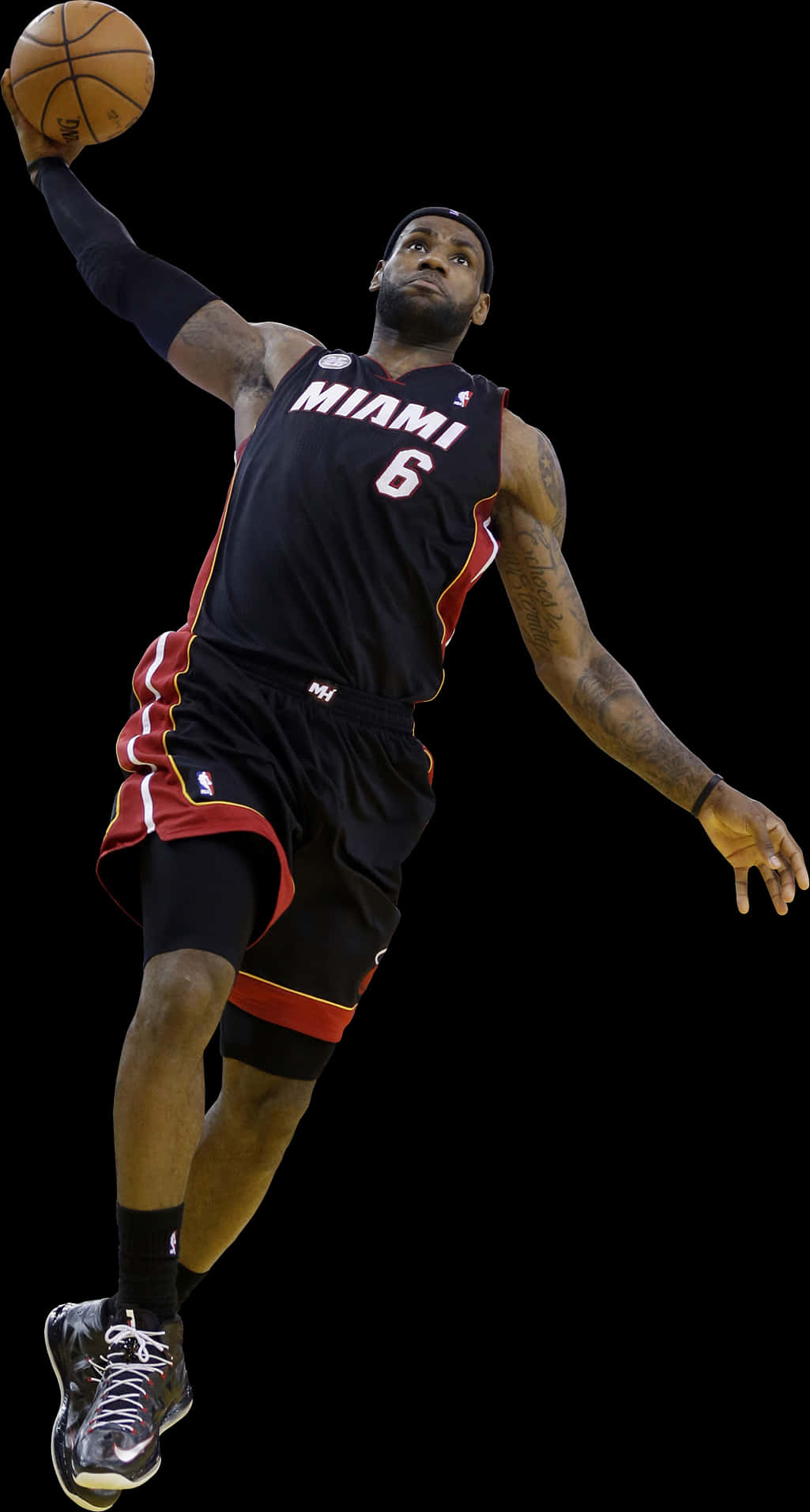 Le Bron James Miami Heat Dunk Action PNG