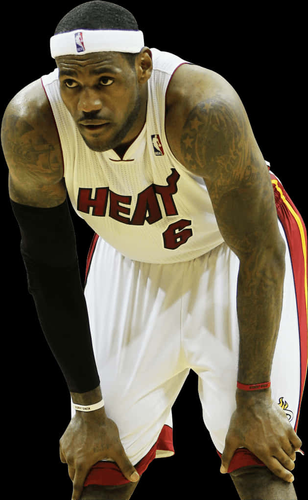 Le Bron James Miami Heat Game Stance PNG