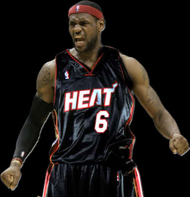 Le Bron James Miami Heat Intensity PNG