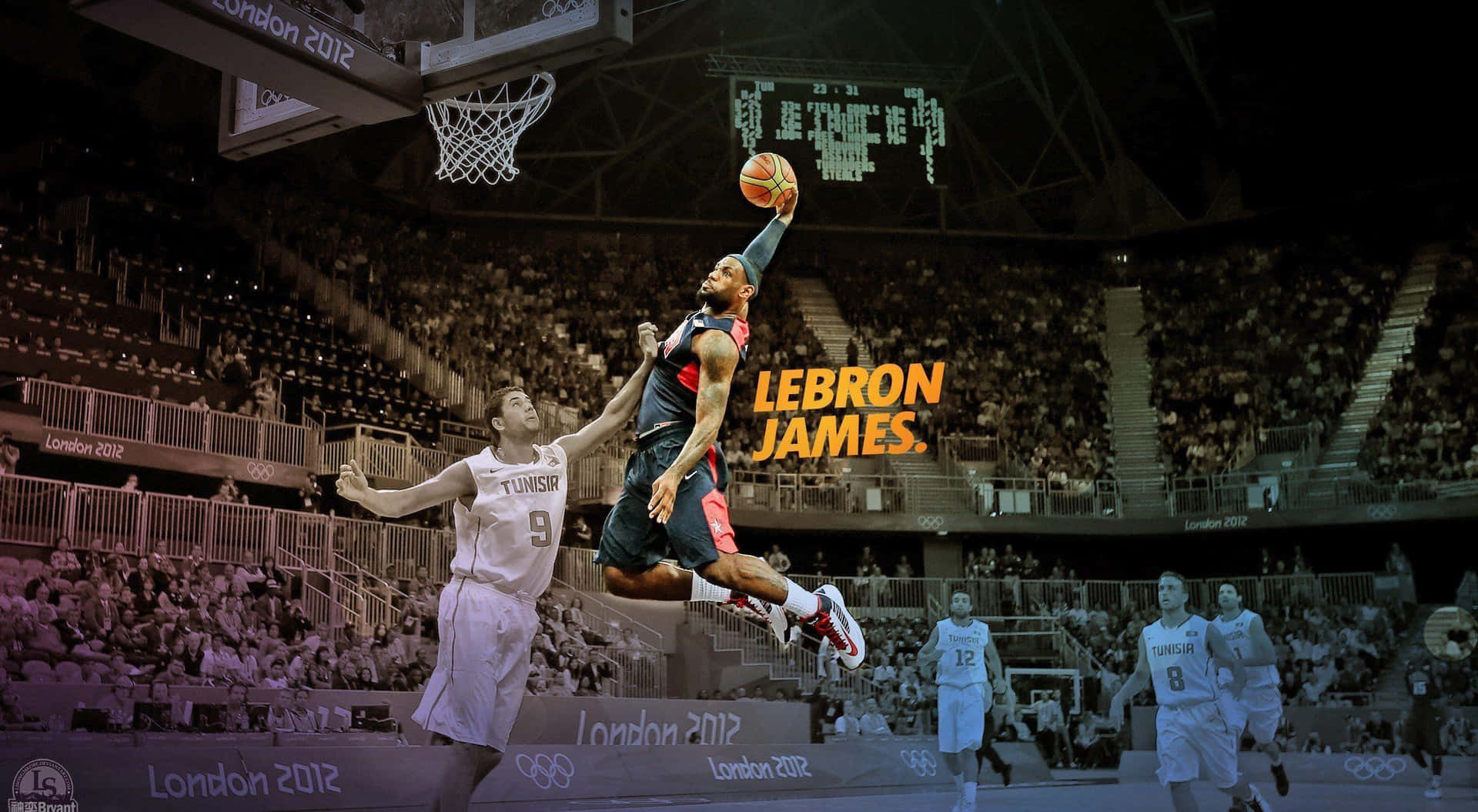 Le Bron_ James_ Olympic_ Dunk_ London_2012 Wallpaper