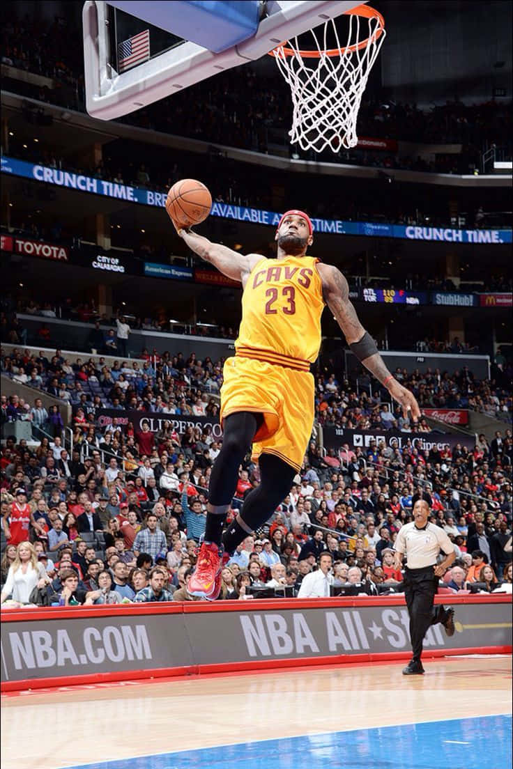 Le Bron James Spectaculaire Dunk Achtergrond