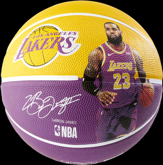 Le Bron Lakers Themed Basketball PNG