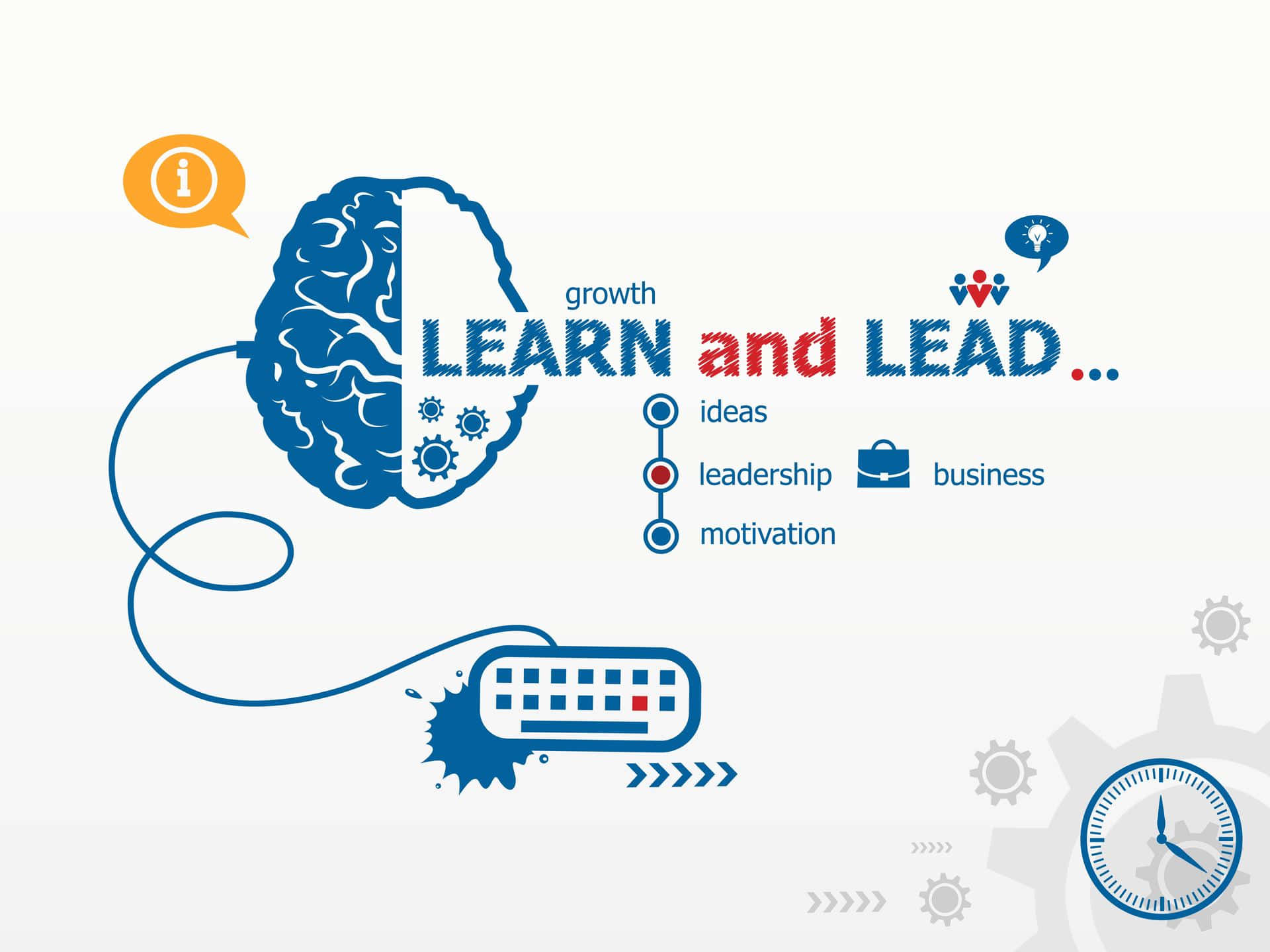 learn and lead - a clock and a clock with the words learn and lead