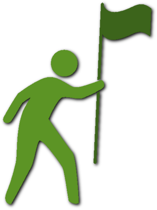 Leadership Symbol Green Figure Flag PNG