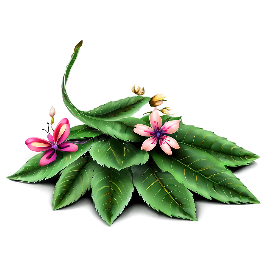 Leaf Pile With Flowers Png Tiu28 PNG