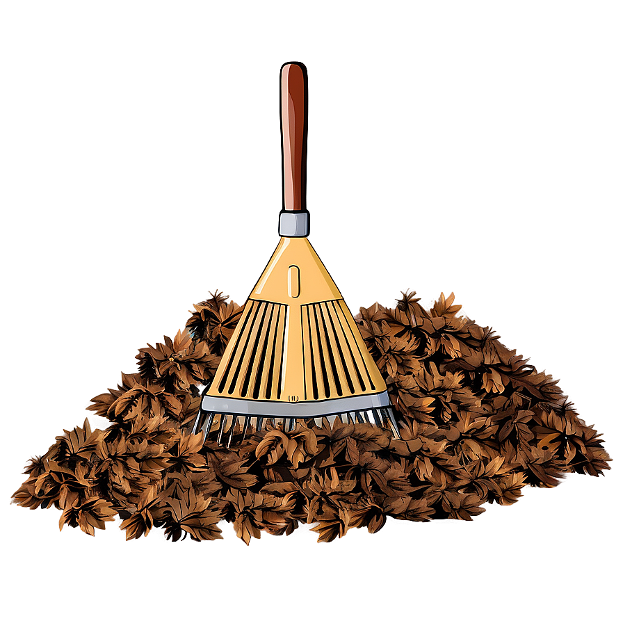 Leaf Pile With Rake Png Qyq PNG