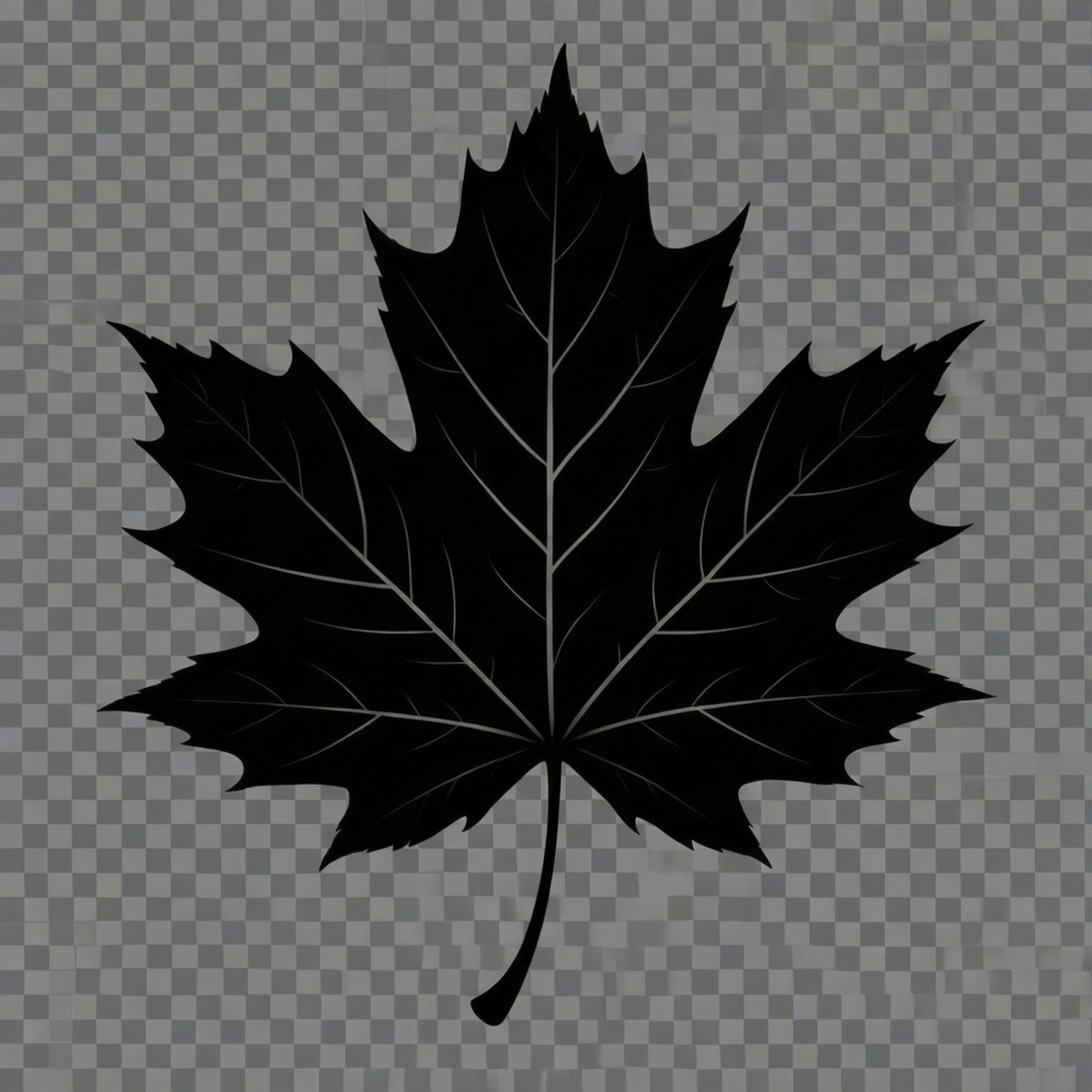 Blattsilhouette Vektor Hintergrundbilder — Eine schwarze Silhouette eines Herbstblattes auf transparentem Hintergrund