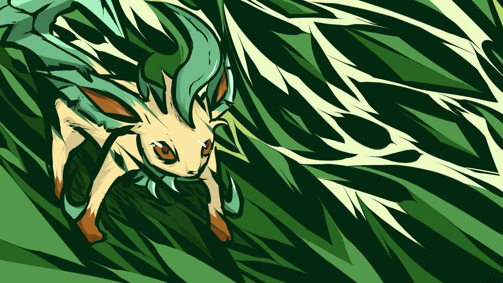 Leafeon Attacking Wallpaper
