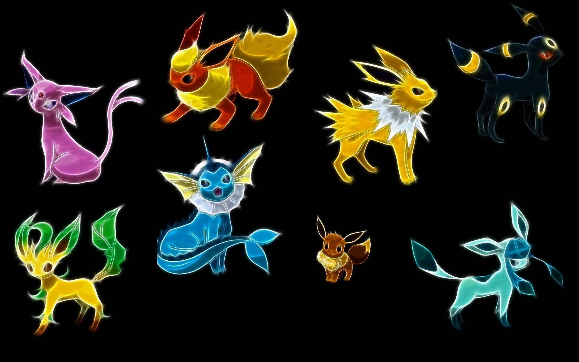 Leafeon With The Eeveelution In Black Background