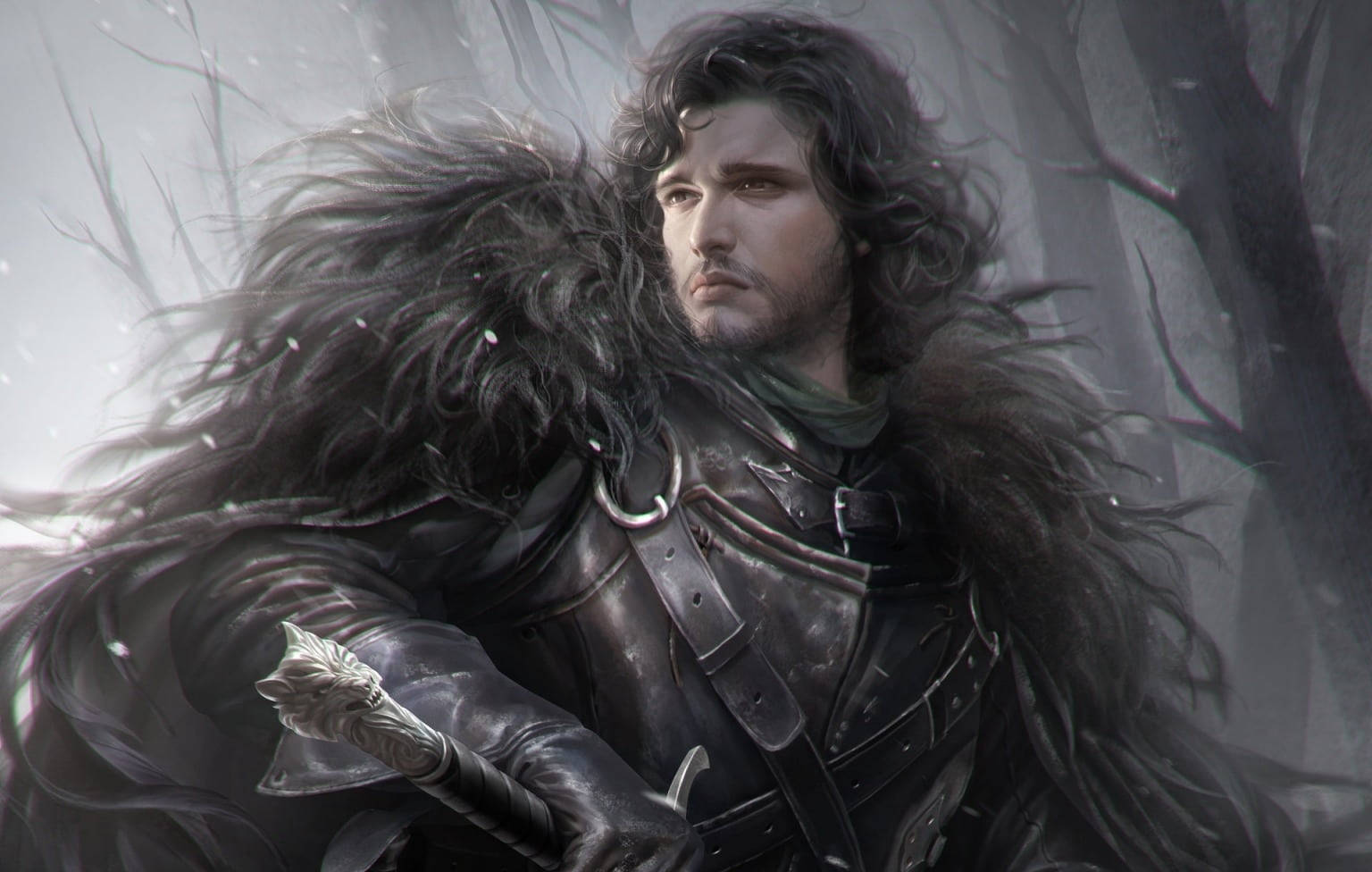 Naknaträd Jon Snow Game Of Thrones. Wallpaper
