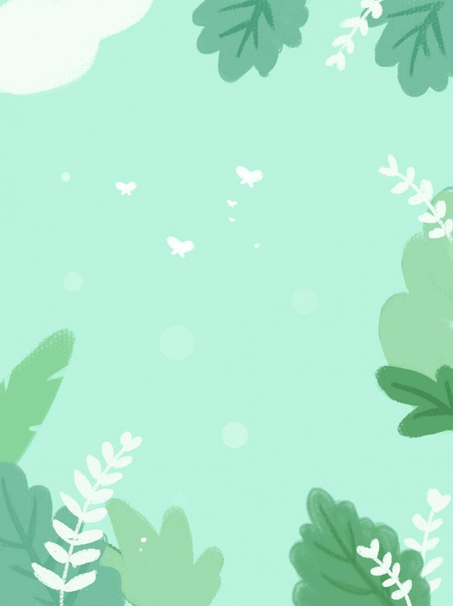 Leafy Greens In Cute Pastel Wallpaper