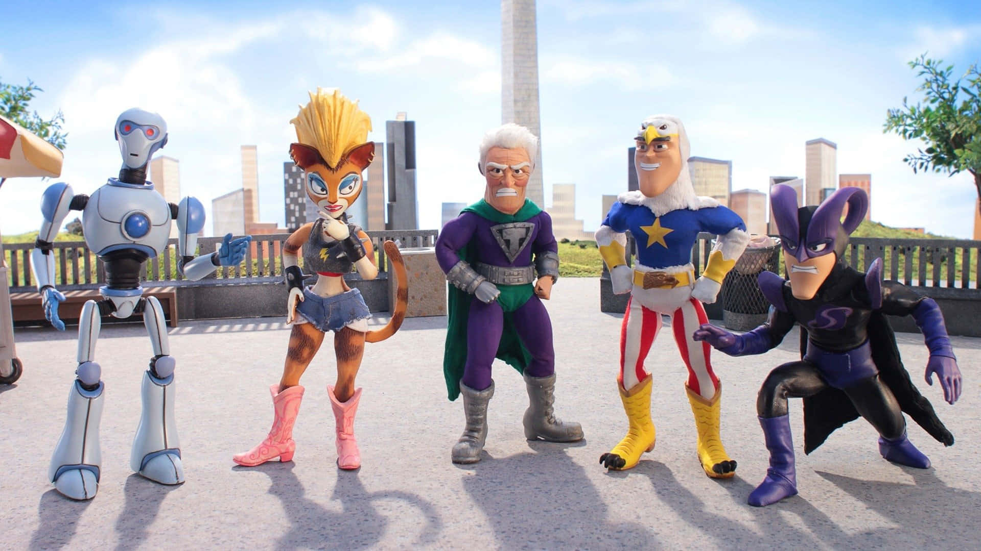 League Of Freedom In Supermansion Posing Wallpaper