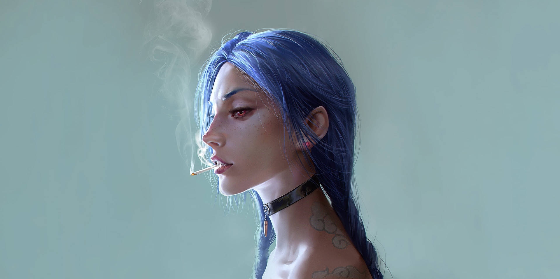 League Of Legends Android Girl Smoking Wallpaper