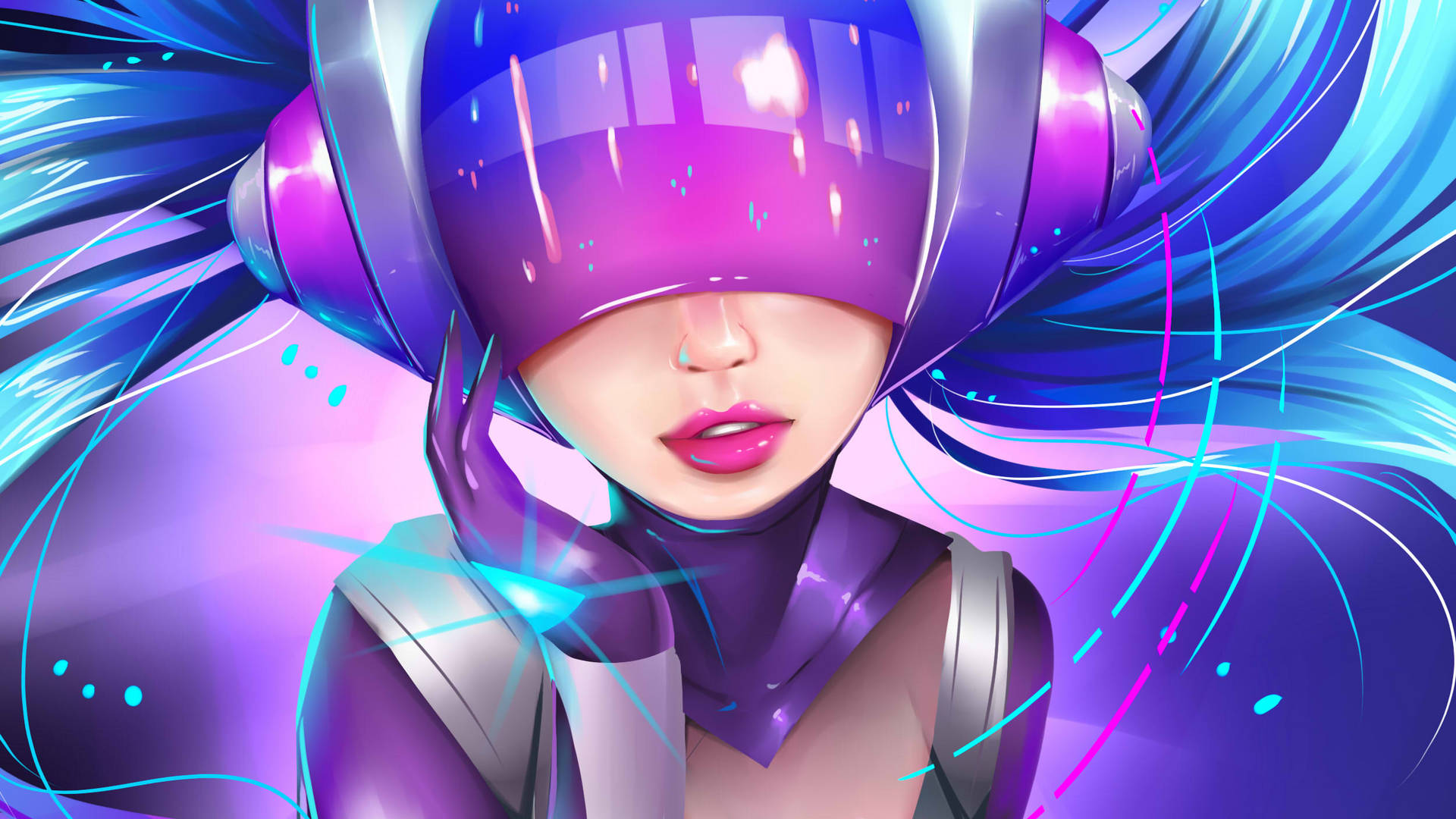 Set the night alight with DJ Sona, one of the League of Legends characters Wallpaper