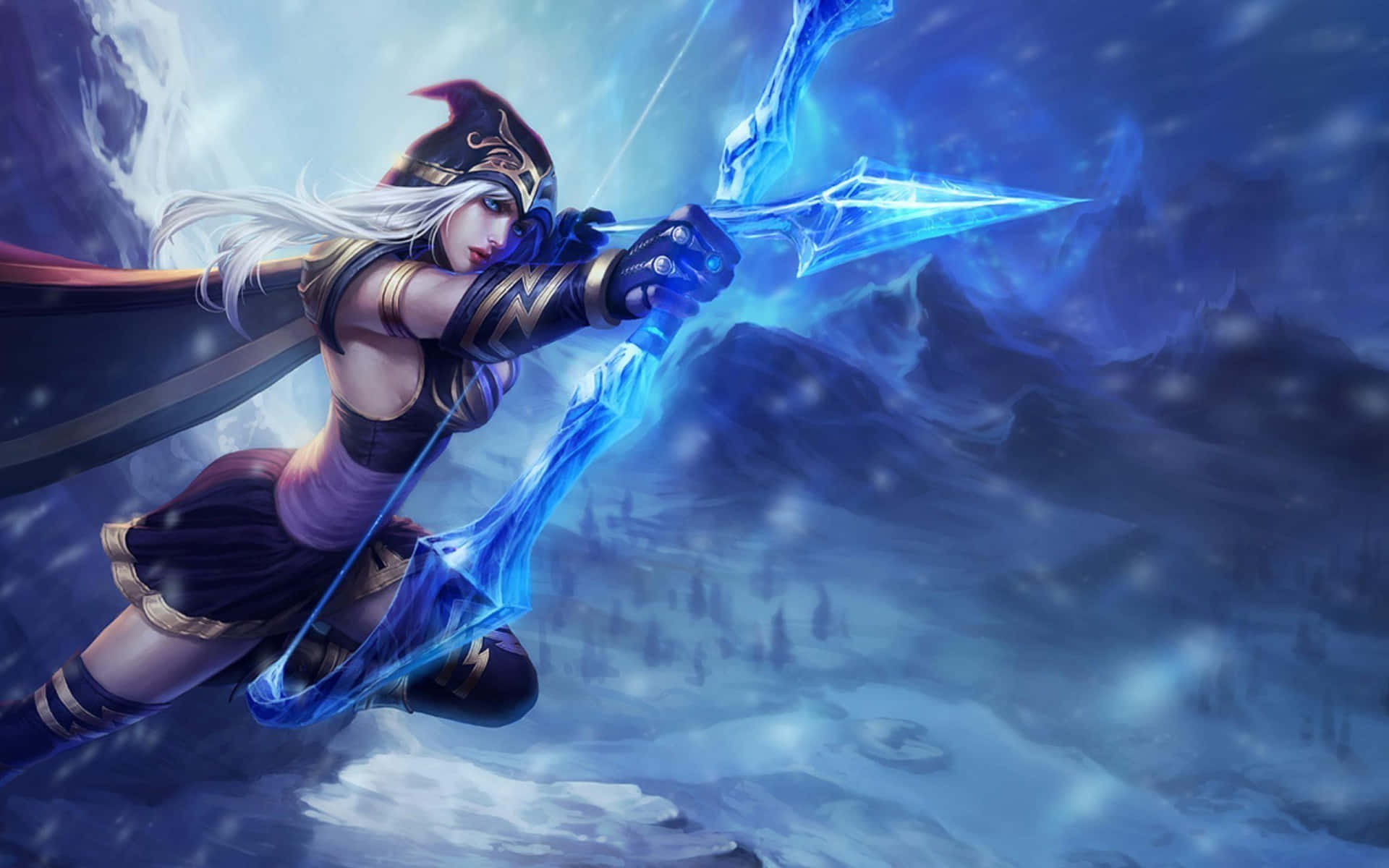 League Of Legends - A Female Character With A Bow And Arrow Wallpaper