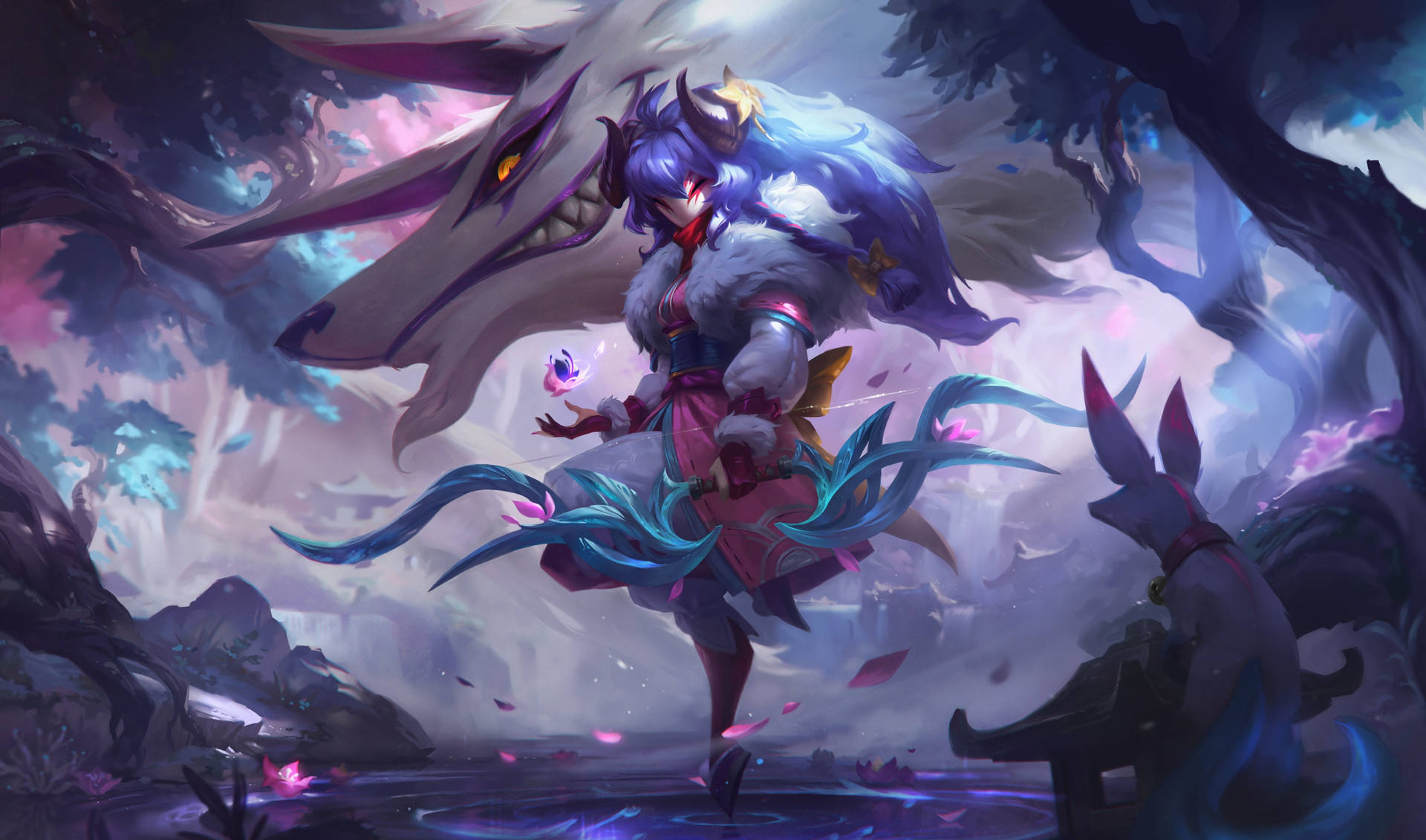 League Of Legends Kindred 1080p Gaming Wallpaper